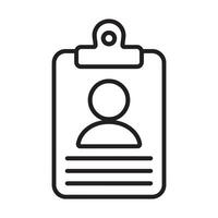 ID Card Icon with Personal Profile and Details Representing Identification and Credentials Editable Illustration Isolated on a White Background Ideal for Membership, Verification, vector