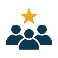 Teamwork and Recognition Icon Featuring People with a Star Symbol Representing Collaboration and Achievement Editable Illustration Isolated on a White Background vector