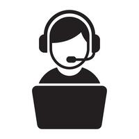 Customer Support Icon Representing Helpdesk, Assistance, and Communication Editable Illustration Isolated on a White Background Perfect for Service, Call Center, and Support Graphics vector