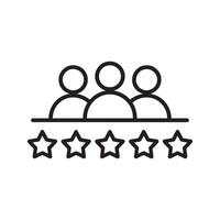 Group of People with Five-Star Rating Icon Editable Illustration Isolated on a White Background vector