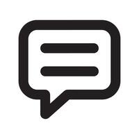 Chat Bubble Icon with Three Horizontal Lines for Messaging and Digital Communication Editable Illustration isolated on a white background vector