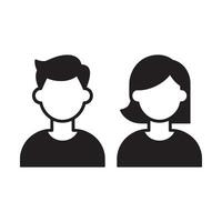 Male and Female User Icons for Websites and Apps Editable Illustration isolated on a white background vector