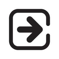 Right Arrow Icon in Rounded Square Frame for Navigation, Direction, and User Interface Design Editable Illustration isolated on a white background vector