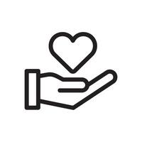 Hand Offering Heart Icon Representing Charity and Giving Editable Illustration Isolated on a White Background for Digital Use vector