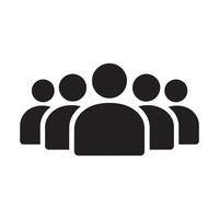 Group of people icon representing a team or community Editable Illustration isolated on a white background vector