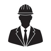 Construction Worker Icon Representing Safety, Industry, and Professional Labor Editable Illustration Isolated on a White Background Ideal for Construction, Worksite, and Occupational Graphics vector