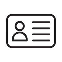 Identification Card Icon for Personal Identity and User Profile Representation Editable Illustration isolated on a white background vector