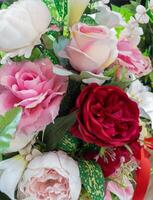 Artificial Rose Bouquet for Decorative Purposes. photo