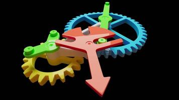Looping animation of a group of plastic gears. Alpha Channel. video