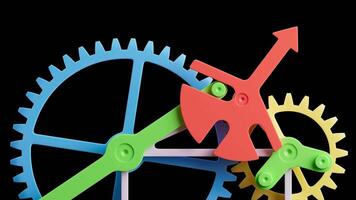 Looping animation of a group of plastic gears. Alpha Channel. video