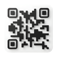Elevated Three-Dimensional Quick Response Code Design png