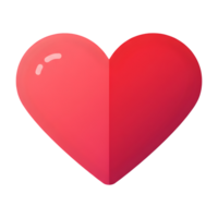 A vibrant two-toned heart symbol of love. png