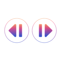 Gradient Play and Pause Media Controls Icons png