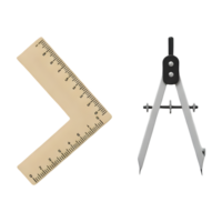 Precise Measurement Tools Triangle Ruler and Compass Set. png