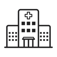 Modern Medical Center Building Line Art Icon png