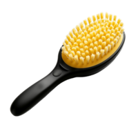 Brushing grooming tool with yellow bristles for pet care isolated on transparent background png