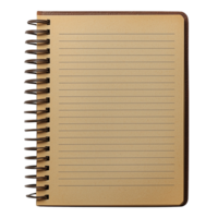 Lined paper spiral notebook for writing and note taking isolated on transparent background png