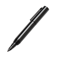 Isolated product view of a sleek metal writing instrument isolated on transparent background png