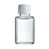 Clear bottle liquid container mockup product presentation isolated on transparent background png