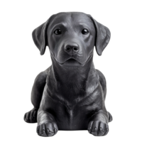 Portrait of a labrador retriever dog statue on a plain backdrop isolated on transparent background png
