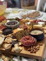cheese and meat tasting platter photo