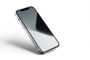Modern smartphone with a sleek design against a clean white background for tech enthusiasts photo