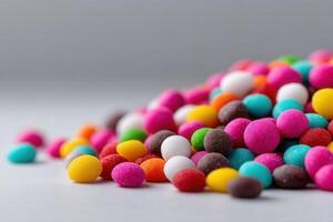 Colorful candy assortment creates a vibrant and enticing display for sweet lovers photo