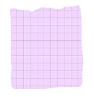 Torn paper from notebook with checkered pattern isolated on transparent background vector