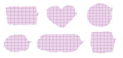 Set of speech bubble or memo sticker with old rip paper from notebook vector