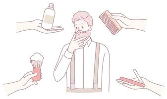 Beard Care Essentials Essential Grooming Products and Tools for Optimal Beard Maintenance vector