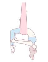 Aerial Yoga Pose Featuring a Fabric Hammock for Your Practice and Serenity Experience vector
