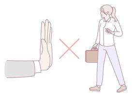 An Illustration of a No Entry Gesture Specifically Designed for Professional Settings vector