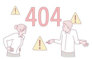 404 Error This shows a significant miscommunication between two individuals in a scenario vector