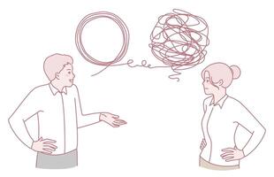 Understanding Effective Communication Differentiating Clear from Confused Conversations vector