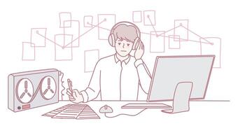 A Professional Media Stocker Expert in Analyzing Insights Derived from Data Trends and Patterns vector