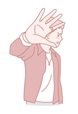 An Illustration Depicting a Person Who is Refusing or Pushing Away in a Simple Art Style