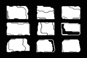 Futuristic Sci-Fi HUD Frame Set Templates Elements vector