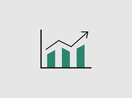 a simple bar graph illustrating an upward trend vector