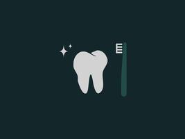 white tooth with two sparkle graphics indicating cleanliness vector