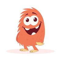 Funny Fluffy Monster on White Background vector