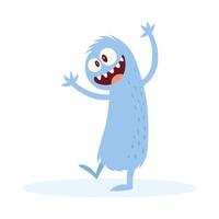 Smiling cartoon monster with sharp teeth vector