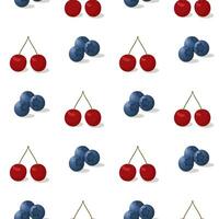 berries seamless pattern isolated on white. vector