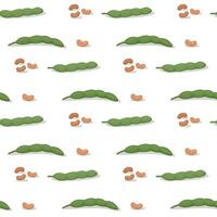 Seamless background. Pods of green bean vector