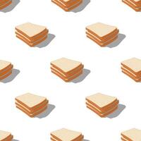 Bright realistic tasty toasts, breakfast pattern vector
