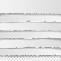 Set of layered torn white note vector