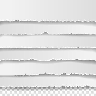 Set of layered torn white note