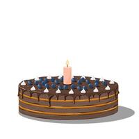 cake topped with cream vector