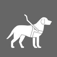 Guide dog icon cane day vector