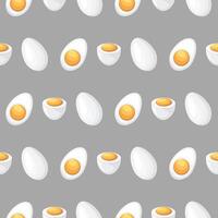 back with half sliced boiled eggs ornament. vector