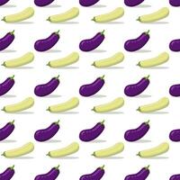 Seamless pattern with eggplant, squash, zucchini vector